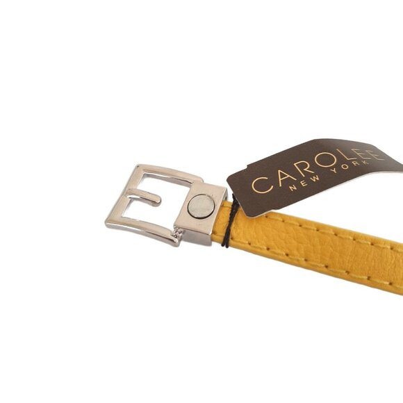 Carolee New York Yellow Leather Cuff Belt Bracelet - Picture 5 of 10